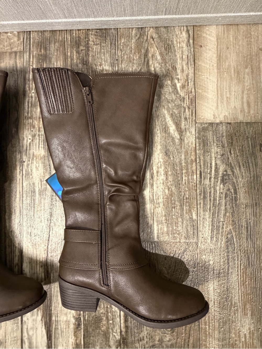 easy street Brown Tall Buckle Riding Boots Size 7 Wide Calf - Picture 7 of 16